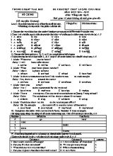 Đề khảo sát chất lượng cuối năm môn Tiếng Anh Lớp 8 - Năm học 2014-2015 - Phòng GD & ĐT Tam Đảo (Có đáp án)